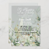 Invitation d'anniversaire| Eucalyptus Green Waterc (Devant / Derrière)