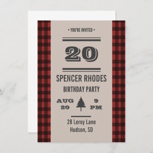 Invitation d'anniversaire exécutée (Devant / Derrière)