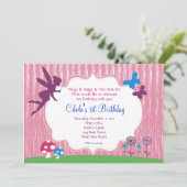 Invitation d'anniversaire Fairy Garden (Debout devant)