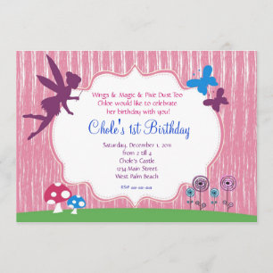 Invitation d'anniversaire Fairy Garden