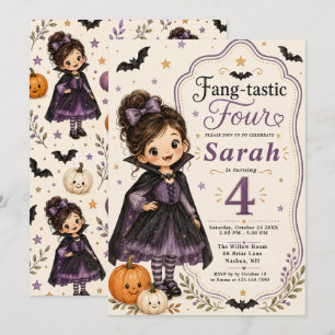 Invitation d'anniversaire Fang‑tastic Four