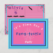 Invitation d'anniversaire Fang-tastique Toile d'ar (Devant / Derrière)