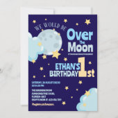 Invitation d'anniversaire Fantaisiste Céleste Au-D (Devant)