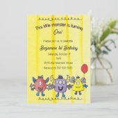 Invitation d'anniversaire fantaisiste Trois Petits (Debout devant)