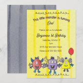 Invitation d'anniversaire fantaisiste Trois Petits (Devant / Derrière)