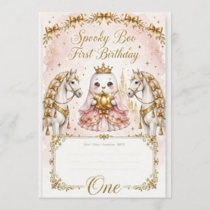 Invitation d'anniversaire Fantôme Princesse Rose S