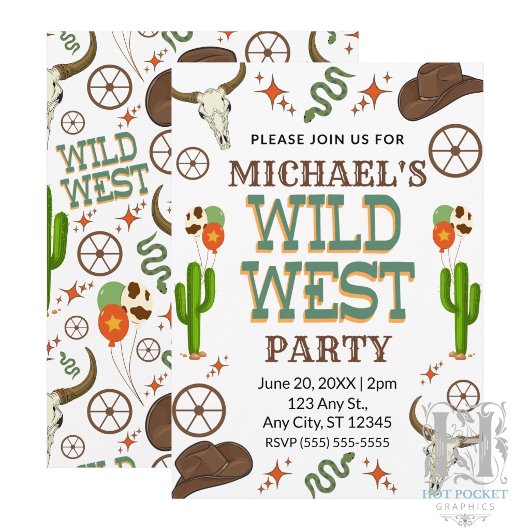 Invitation d'anniversaire Far West