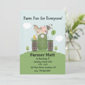 Invitation d'anniversaire Farmer Fun pour tout le (Debout devant)