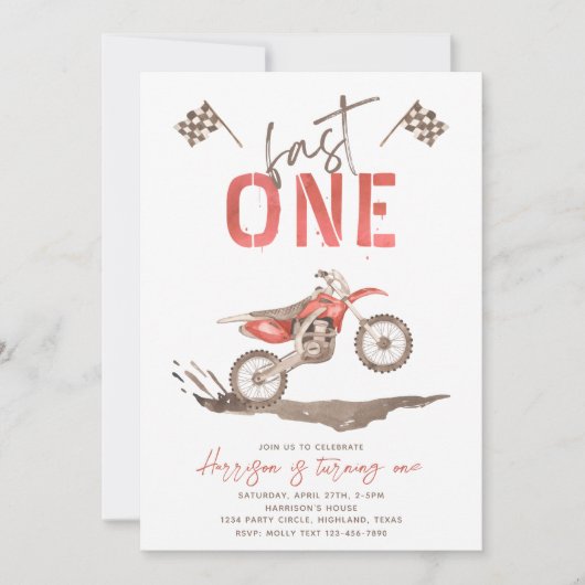 Invitation d'anniversaire Fast ONE | 1er anniversa (Devant)