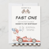 Invitation d'anniversaire Fast One Course automobi (Devant)