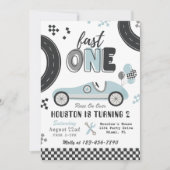 Invitation d'anniversaire Fast ONE | Course Vintag (Devant)