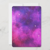 Invitation d'anniversaire Faux Galaxy Espace Rose (Dos)