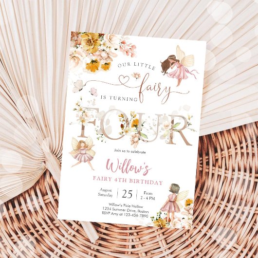 Invitation d'anniversaire Fée Fille