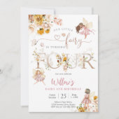 Invitation d'anniversaire Fée Fille (Devant)