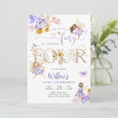 Invitation d'anniversaire Fée Fille (Debout devant)