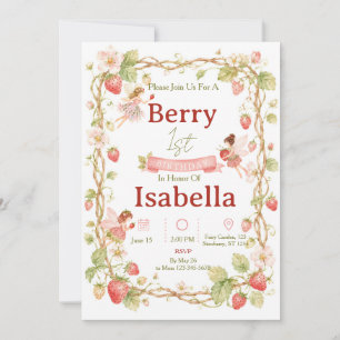 Invitation d'anniversaire Fée Fraise