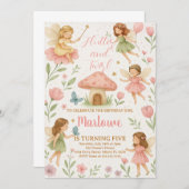 Invitation d'anniversaire fée magique (Devant / Derrière)