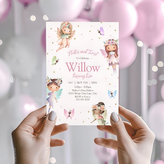 Invitation d'anniversaire fée mignonne, Pixie Part