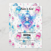 Invitation d'anniversaire fée modifiable (Devant / Derrière)