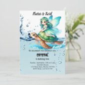Invitation d'anniversaire fée modifiable (Debout devant)