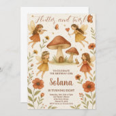 Invitation d'anniversaire fée modifiable (Devant / Derrière)