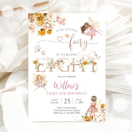 Invitation d'anniversaire Fée pour Filles