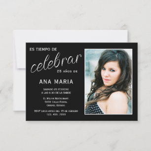 Invitation d'anniversaire féminine photo espagnole