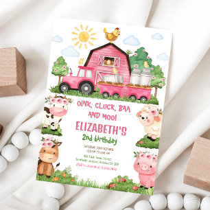 Invitation d'anniversaire Ferme Animaux de la cour