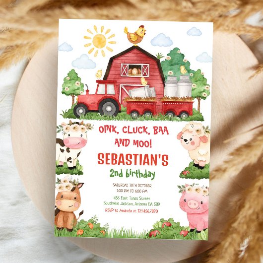 Invitation d'anniversaire Ferme Animaux de la cour