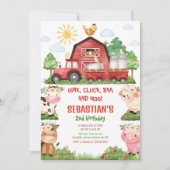 Invitation d'anniversaire Ferme Animaux de la cour (Devant)
