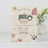 Invitation d'anniversaire ferme et animaux (Debout devant)