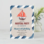 Invitation d'anniversaire fête bateau nautique (Debout devant)