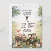 Invitation d'anniversaire Fête d'animaux de ferme (Devant)