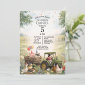 Invitation d'anniversaire Fête d'animaux de ferme (Debout devant)