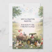 Invitation d'anniversaire Fête d'animaux de ferme (Dos)