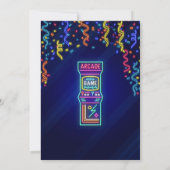 Invitation d'anniversaire fête d'arcade (Dos)