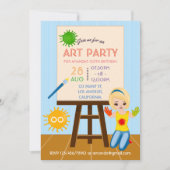 Invitation d'anniversaire fête d'art (Devant)