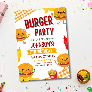 Invitation d'anniversaire Fête de Burger, BBQ de j