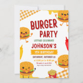 Invitation d'anniversaire Fête de Burger, BBQ de j (Devant)
