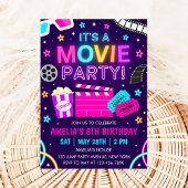 Invitation d'anniversaire fête de cinéma