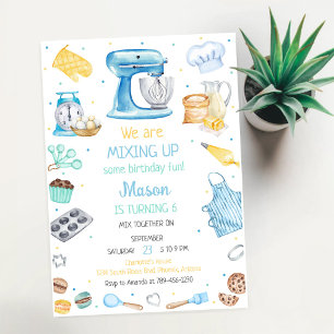 Invitation d'anniversaire fête de cuisine et de pâ