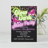 Invitation d'anniversaire FÊTE DE PATIN À Rouler d (Debout devant)