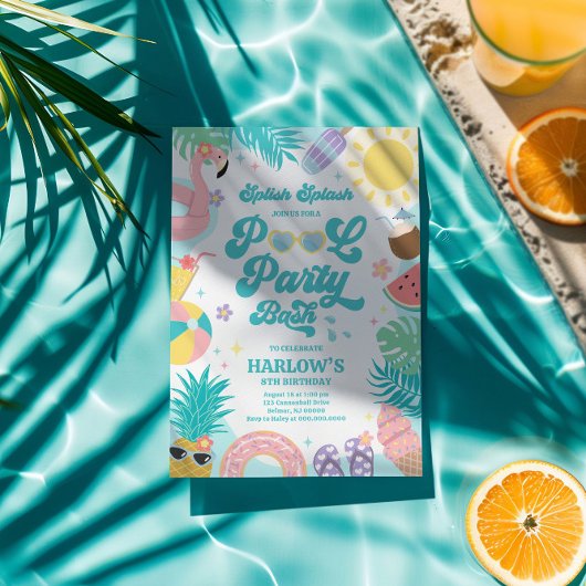 Invitation d'anniversaire Fête de Piscine
