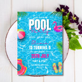 Invitation d'anniversaire Fête de Piscine, Fête d'