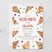 Invitation d'anniversaire fête de pizza (Devant)