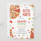 Invitation d'anniversaire fête de pizza (Devant)