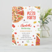 Invitation d'anniversaire fête de pizza (Debout devant)