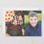 Invitation d'anniversaire Fête de Pizza Enfants Fê (Devant)