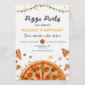 Invitation d'anniversaire Fête de Pizza, Thème Nou (Devant)