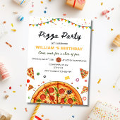 Invitation d'anniversaire Fête de Pizza, Thème Nou